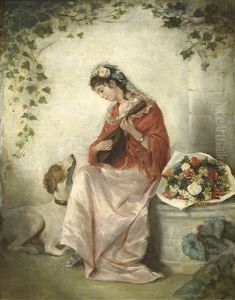 Joven Tocando La Bandolina by Antonio Garcia Y Mencia