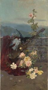 Palomas Sobre Guitarra Y Rosas Palomas Sobre Guitarra Y Rosas