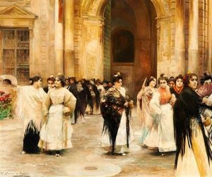 Vor Der Kathedrale Von Sevilla by Jose Garcia y Ramos