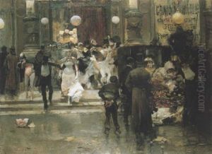 La Salida Del Baile by Jose Garcia y Ramos