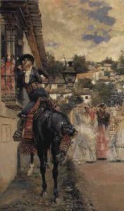 Cortejo Espanol O Pelando La Pava by Jose Garcia y Ramos