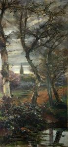 Paisaje Del Rio Con Sevilla Al Fondo by Manuel Garcia y Rodriguez