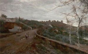 Grose Landschaft Bei Alcala De Guardaira (sevilla). Blick Von Der Ebene Auf Die Festungsanlage