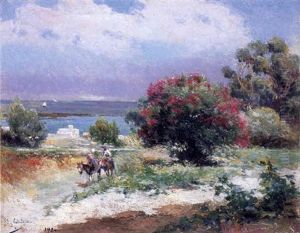 A Orillas Del Mar En Sanlucar De Barrameda by Manuel Garcia y Rodriguez