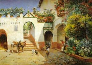 Patio Andaluz Con Burros