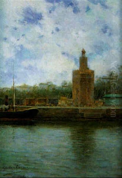 Sevilla, Vista Del Guadalquivir Con La Torre De Oro - view 1