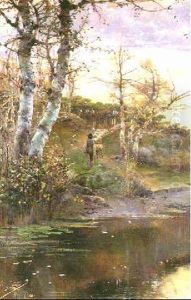Pastor Con Su Rebano A Orillas De Guadalquivir by Manuel Garcia y Rodriguez
