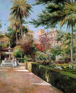 La Fuente De Neptuno De Los Jardines Del Alcazar De Sevilla