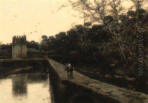 A Morning Stroll By The Canal by Manuel Garcia y Rodriguez