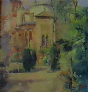 Dama En Un Jardin Andaluz by Manuel Garcia y Rodriguez