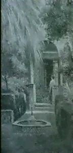 Woman On A Garden Terrace Woman On A Garden Terrace