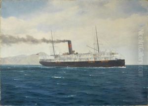 The Passenger Ship S.s. Fresia Headed Out To Sea