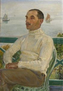Portrait Du Frere De L"artiste Sur La Terrasse De La Maison Familiale A Pornic