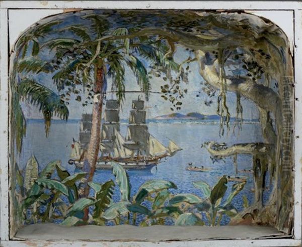 Voyage De La Coquille, Ile Oualan, Archipel Des Carolines Projet De Decoration Pour La Chambre De Madame Fenaille Dans Sa Villa Les Lierres A Pornic - view 1