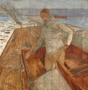 Le Frere De L'artiste En Bateau by Raoul du Gardier