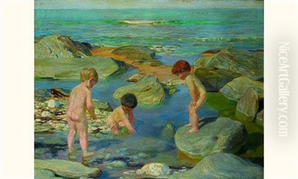 Enfants Jouant A Maree Basse - view 1