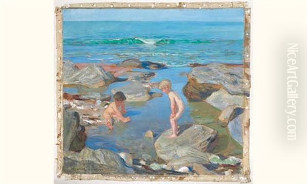 Enfants Jouant Dans Les Rochers - view 1