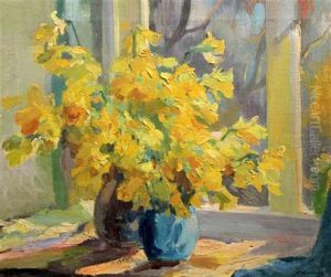 Still Life Of Narcissi In Vases