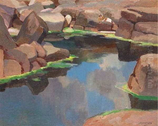 The Pool In The Rocks In Lamorna - view 1