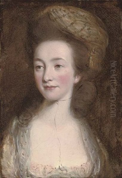 Portrait Of Elizabeth Elstone In A Yellow Dress And Turban - view 1