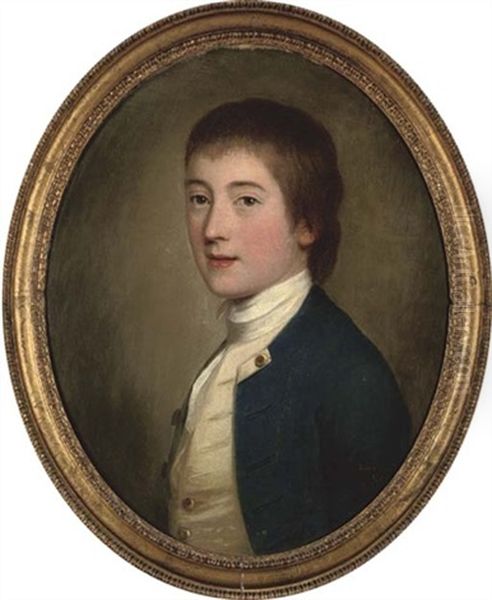 Midshipman Edward Riou In Naval Tunic, Cream Waistcoat And White Stock - view 1
