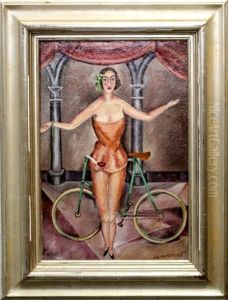 Acrobat With Bicycle, 1925 by Fred Gardner