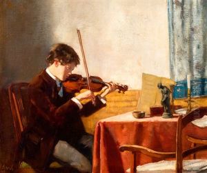 Hans Kindler Als Jonge Violist by Solomon Garf