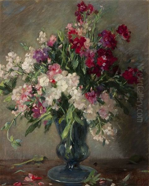 Flowers In A Glass Vase - view 1