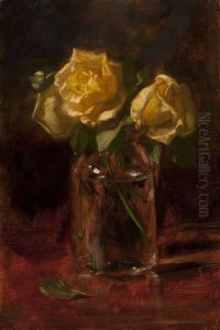 Still Life Of Flowers In A Glass Vase by Solomon Garf