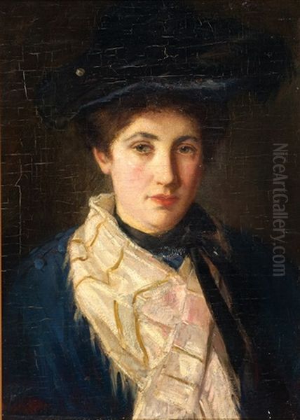 Portrait Of A Lady Wearing A Hat - view 1