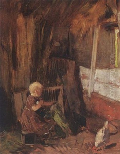 A Little Girl In A Stable - view 1