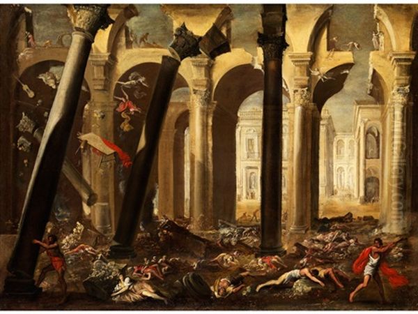 Samson Bringt Den Tempel Der Philister Zum Einsturz - view 1
