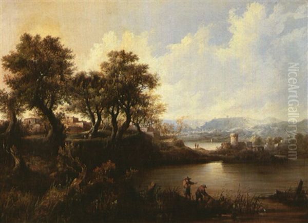 Fishermen In A Coastal Landscape - view 1