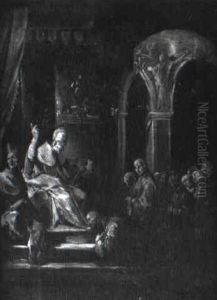 Saint Bruno Kneeling Before A Pope