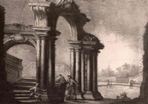 Figures Amongst Ruins by Domenico Gargiulo