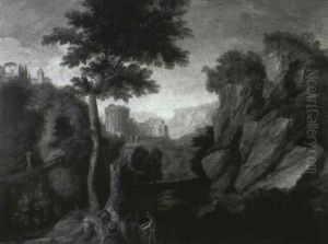 Travelers In A Mountainous Landscape