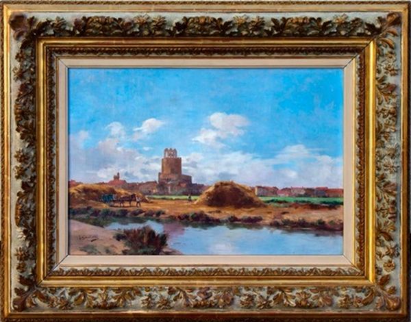 Scene De Moissons Devant Les Saintes Maries De La Mer - view 1