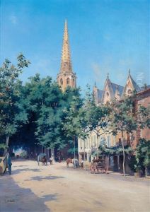 Vue D"une Ville Du Sud De La France by Joseph Garibaldi