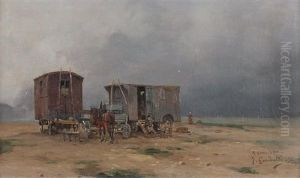 Un Campement De Tziganes by Joseph Garibaldi