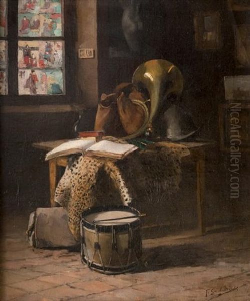 Nature Morte A La Peau De Guepard Et Aux Estampes Chinoises - view 1