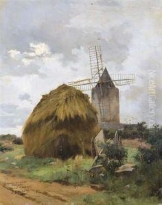 Le Moulin D'alphonse Daudet A Fontvieille by Joseph Garibaldi