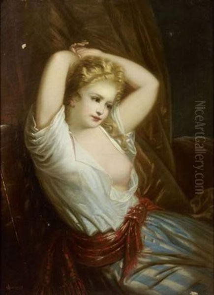 Jeune Femme Au Buste Denude, Les Bras Releves - view 1