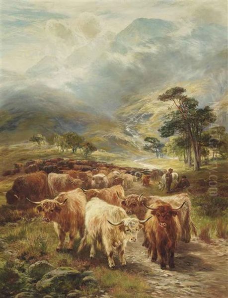 Highland Drove Resting Near Ballachulish, Argyllshire - view 1