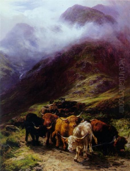 A Highland Landscape With Cattle - view 1