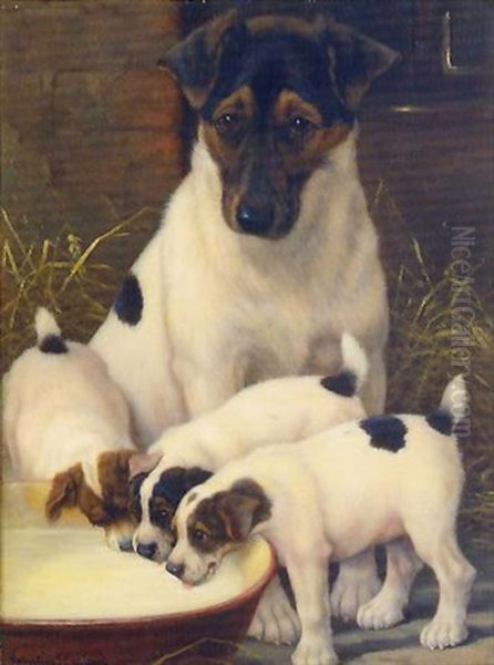 Puppies At A Bowl - view 1