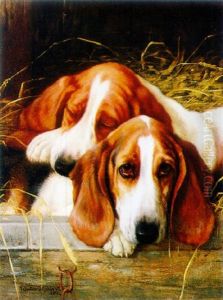 Bassett Hounds At Rest by Valentine Thomas Garland