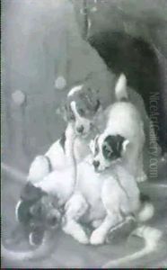 Mischievous Puppies by Valentine Thomas Garland