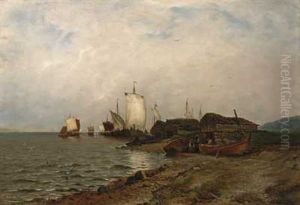 Trelast Pa Seilbater by Hermann Garmann-Schanche