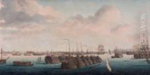 Vue Du Port De Portsmouth Et De Ses Bateaux De Prisonniers by Ambroise-Louis Garneray