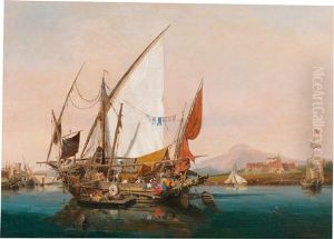 Sailors Loading A Ship In A Southern Harbour Sailors Loading A Ship In A Southern Harbour